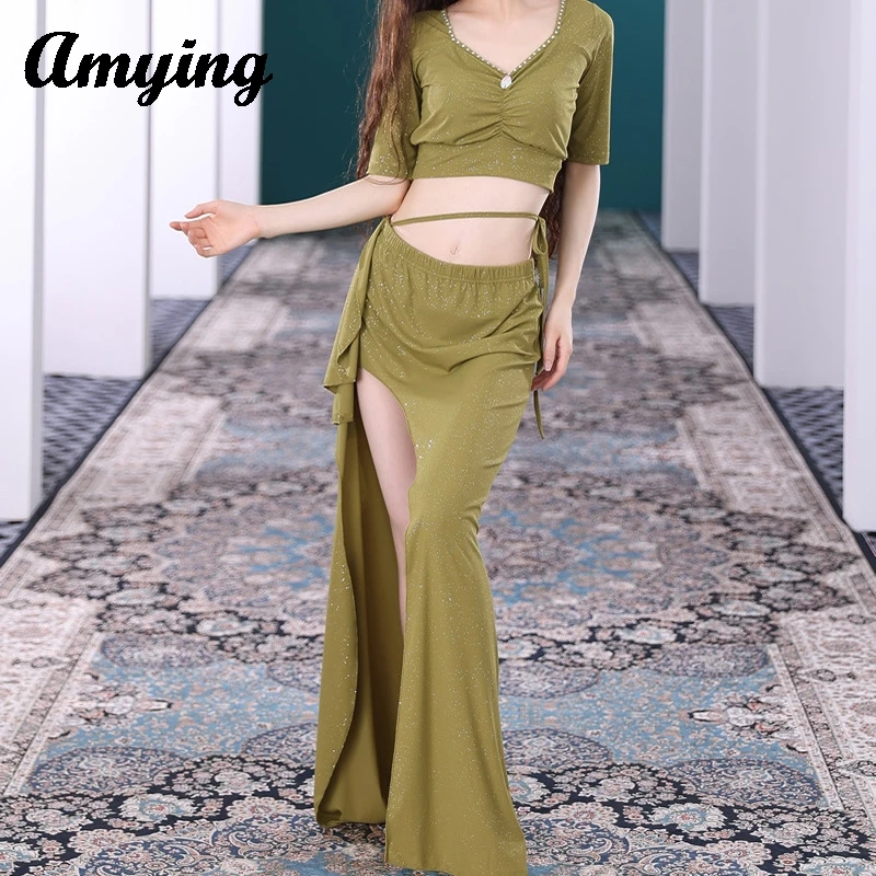 Женский костюм для танца живота комплект из двух предметов сексуальный топ с