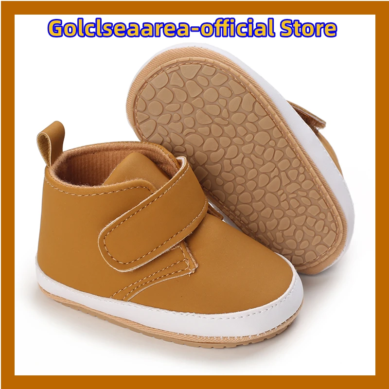 

NEWBorn Fashion Baby Boys Shoes Soft Rubber Sole Non-Slip Sneakers First Walkers High Top Walking Shoes Baby Toddler Shoes