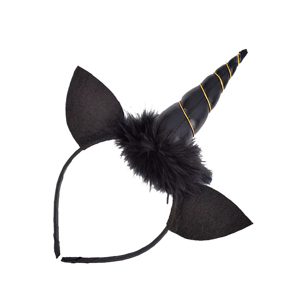 

Black Head Band Unicorn Hair Party Headdress Halloween Kids Hoop Headwear Child
