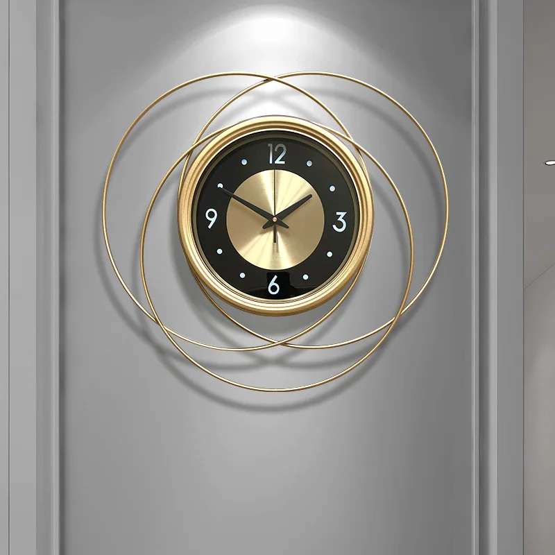 

Настенные часы в скандинавском стиле, золотистые металлические креативные роскошные украшения для гостиной, домашний декор