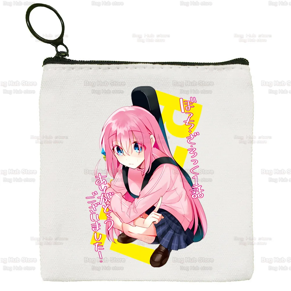 BOCCHI THE ROCK! Anime Cute Mini Hitori Gotoh Coin Purse Canvas Ijichi Nijika Student Wallet Coin Case Zipper Female Key Case