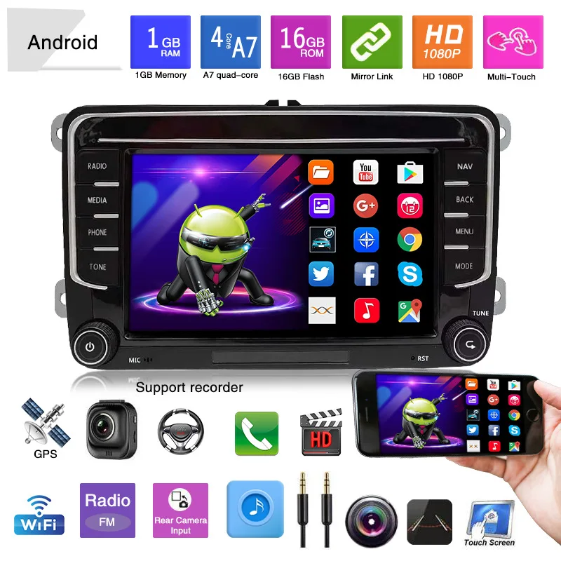 Автомагнитола Carplay мультимедийная стерео-система на Android 11 с GPS для Volkswagen Skoda Octavia