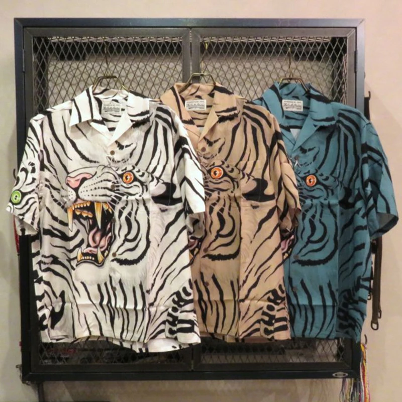 

WACKO MARIA Hawaiian Shirt Men Women 1:1 Tiger Print Oversize Wacko Maria Shirt
