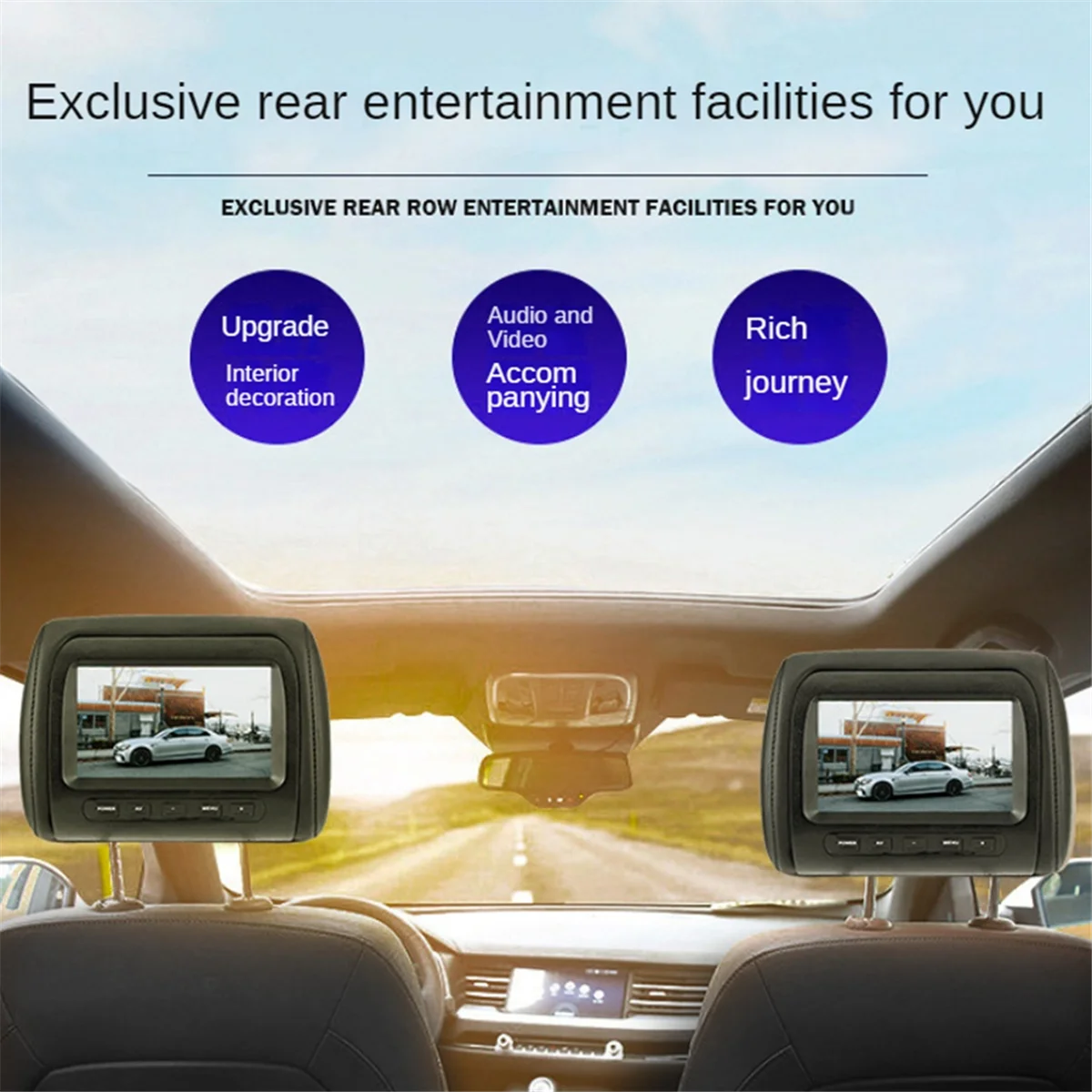 Монитор на подголовник автомобиля универсальный 7-дюймовый TFT светодиодный экран