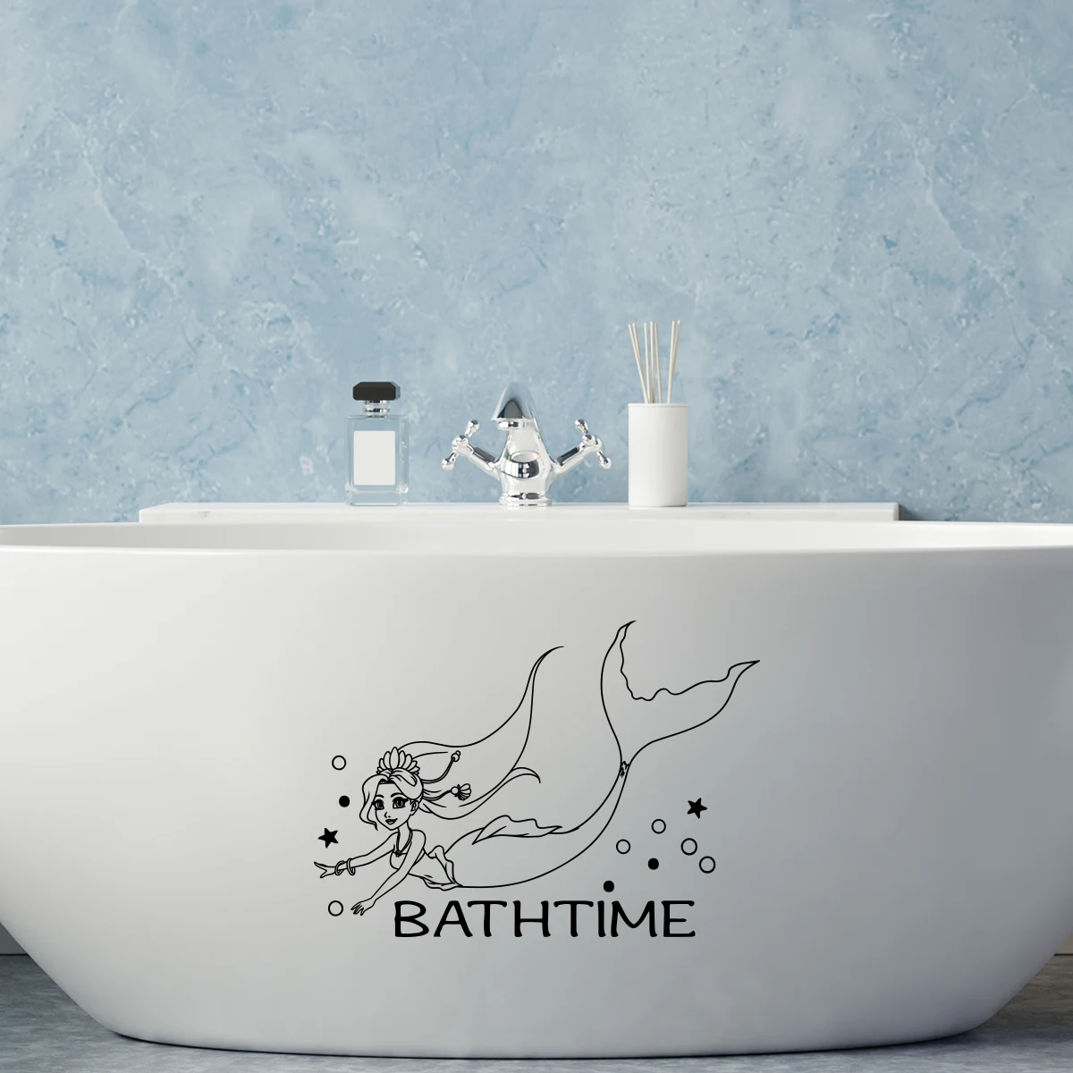 Наклейка на стену русалка пластик