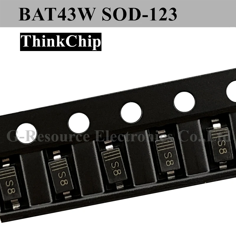 

(100pcs) BAT43W SOD-123 1206 SMD Schottky Diode BAT43 SOD123(Marking S8)