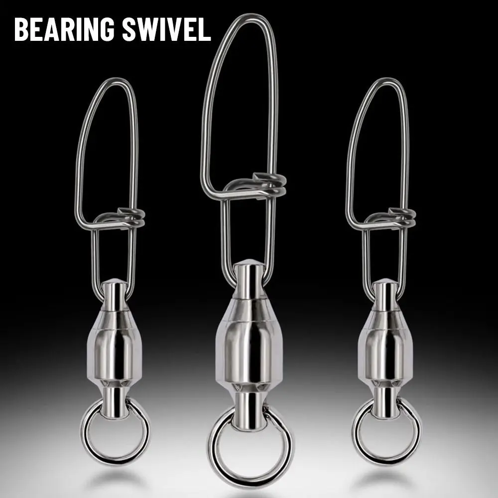 

Accessories Lure Connecting Ring Stainless Steel Hooked Oval Split Rings Bearing Swivel Snap Rolling Jig Connector
