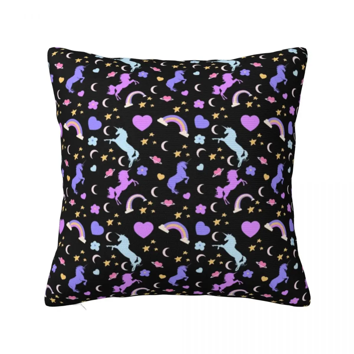 

Красочная подушка в виде единорога, искусственная кожа, Милый Летний квадратный чехол на молнии из полиэстера с принтом животных