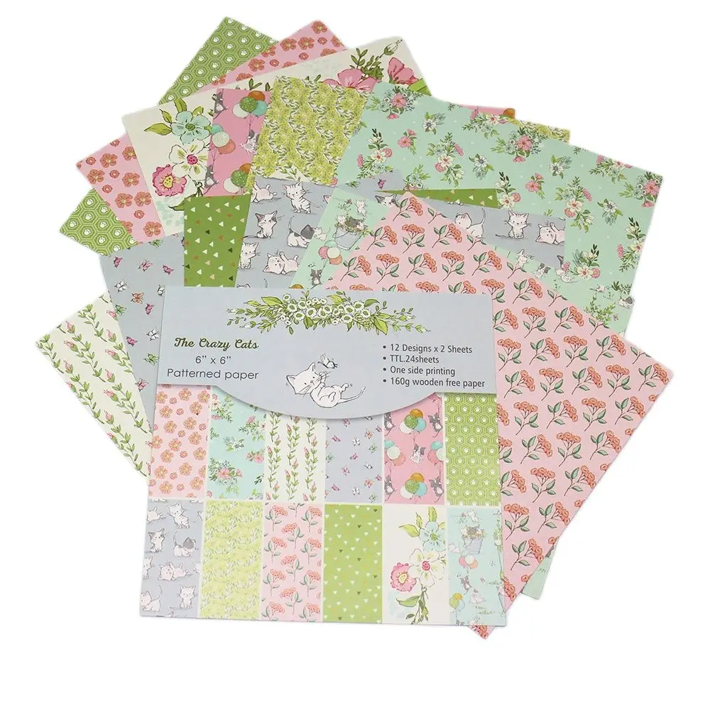 6-дюймовые односторонние бумажные подкладки зеленый фон с рисунком влюбленных