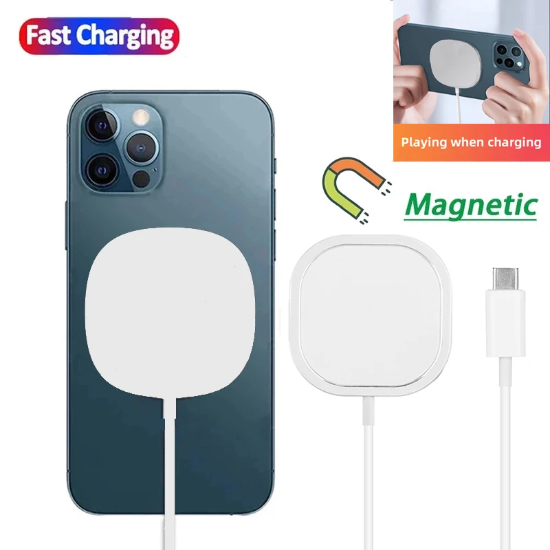 

2023 15W Magnetic Wireless Charging For / 13 12 Pro Max Mini Portable Macsafe-charger Induction Qi PD Fast Phone Chargers Pad