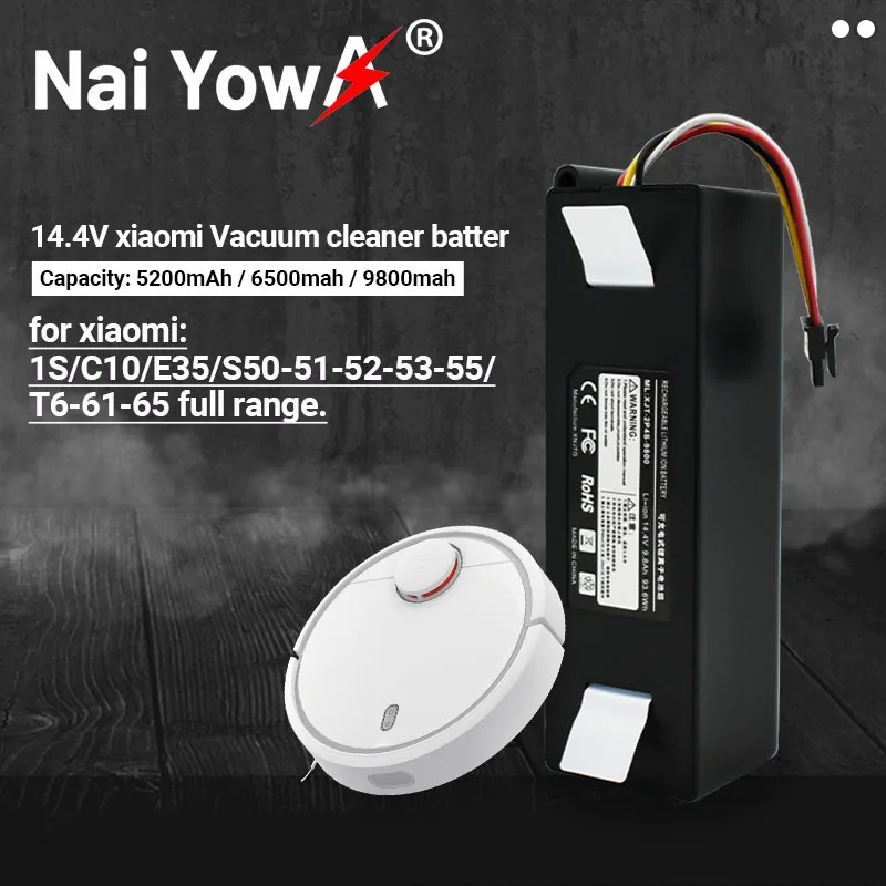 

New Batterie de remplacement pour aspirateur Robot Xiaomi Roborock S50 S51 S55 1 S batterie li-ion 14.4V LG cell Panasonic cell