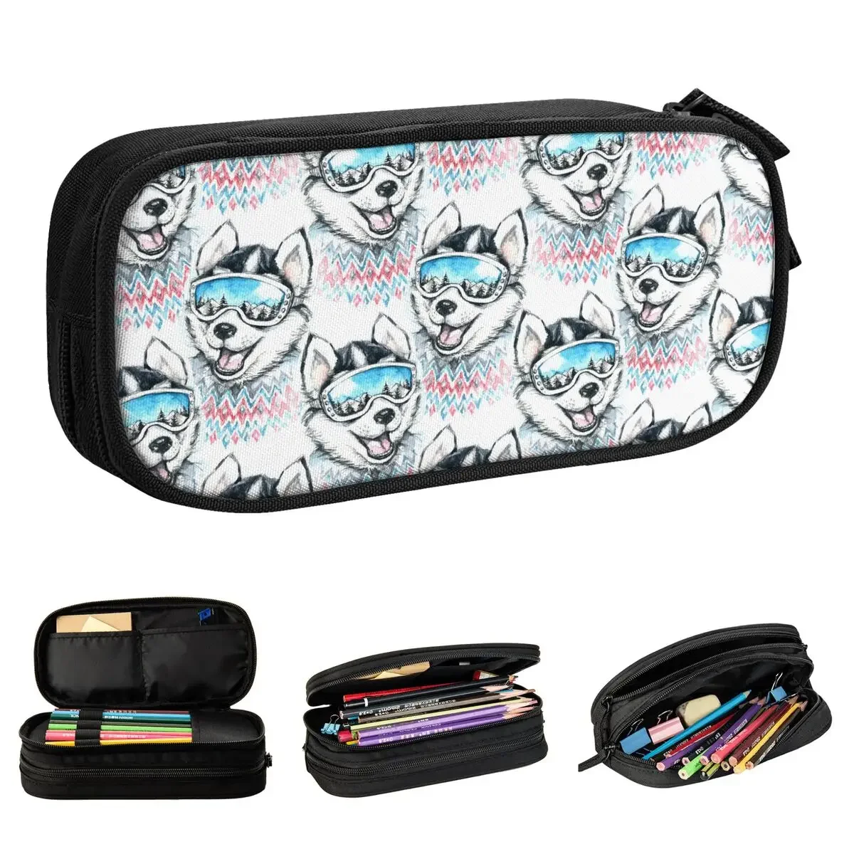 Пенал Skier с изображением собаки хаски чехлы для карандашей милыми животными