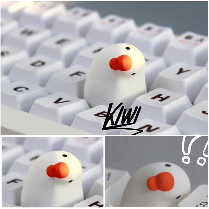 

Skewed Goose KeyCap White Personalized Resin Handmade Customization R4 ESC Couple Gift Cross Axis Mechanical Keyboard Keycap