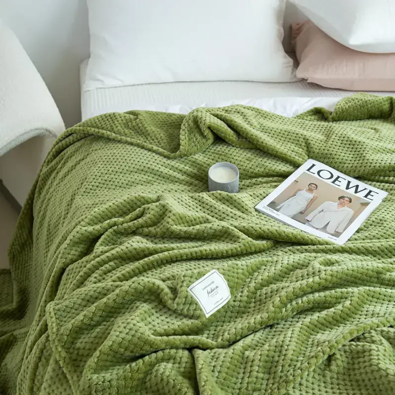 JBTP новое флисовое одеяло для кроватей зимнее зеленое толстое пледы дивана