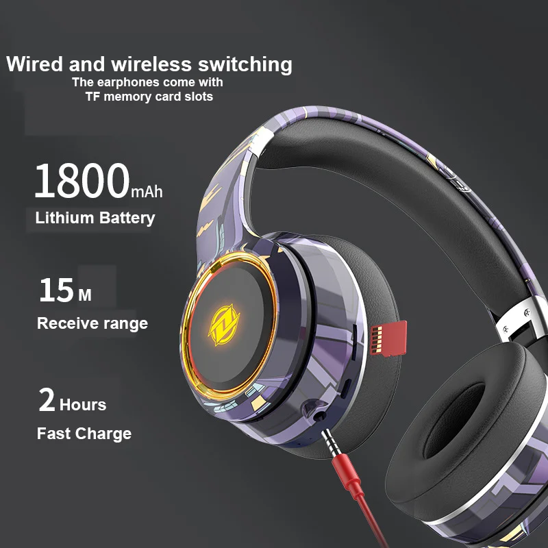 Наушники Беспроводные с поддержкой Bluetooth 5 2 и TF-картой 3 мм