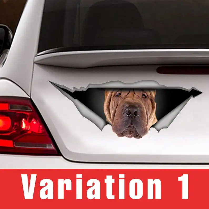 

Sharpei decal, pet car decal, dog car sticker, sharpei sticker