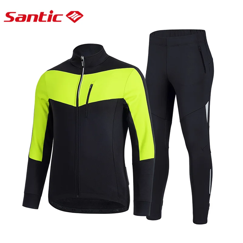 

Santic мужские комплекты для велоспорта, Горный Дорожный велосипед, ветрозащитный и теплый набор для верховой езды, зимний ветрозащитный Теплый