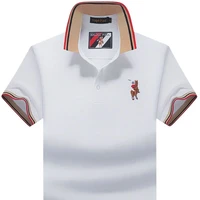 2022polo mens shirt short sleeve lapel t shirt bead cotton solid color embroidery large size half sleeve shirt tenis polo homme