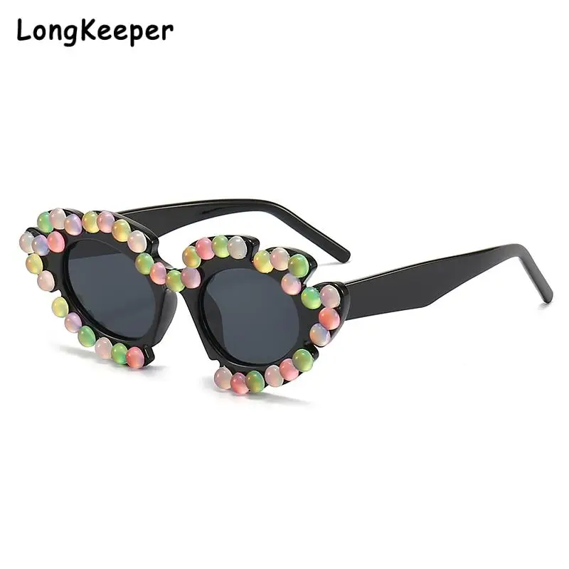 

Long Keeper 2023 Fashion Sunglasses Women Trendy Cat Eye Sun Glasses Colorful Flower Shape Trendy Shades Eyeglasses Uv400