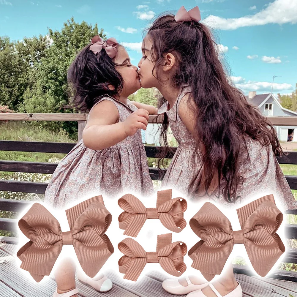 

Parent-child sister Hair Clipscombination Baby Girl Hair Bow Hairpins For Kids Retro kink hair Accessories Infant