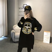 boy london spring and autumn new ladies loose pullover round neck long sleeve dress casual fashion versatile mid length dress