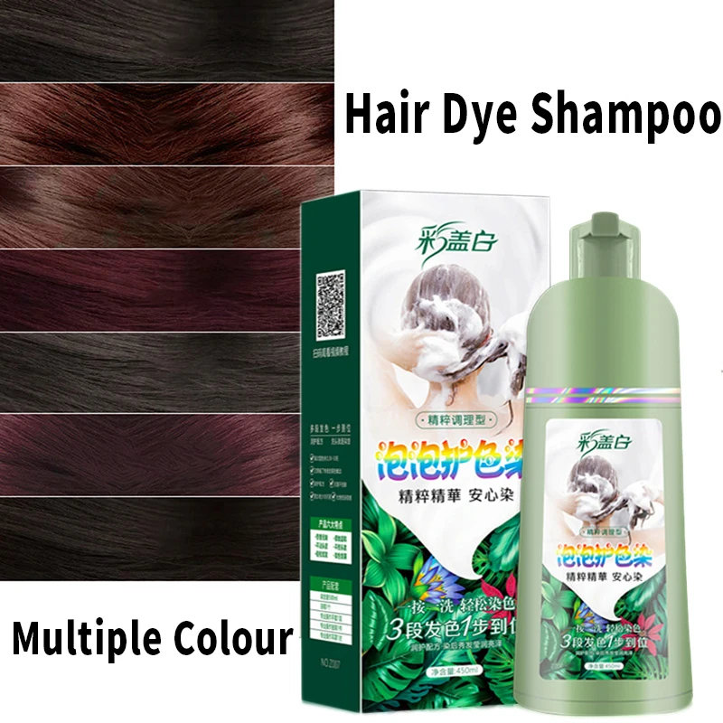 Shampoo One Wash To Color Men And Women Coloring Hair Dye Cream Natural Black Covering White Hair Dye