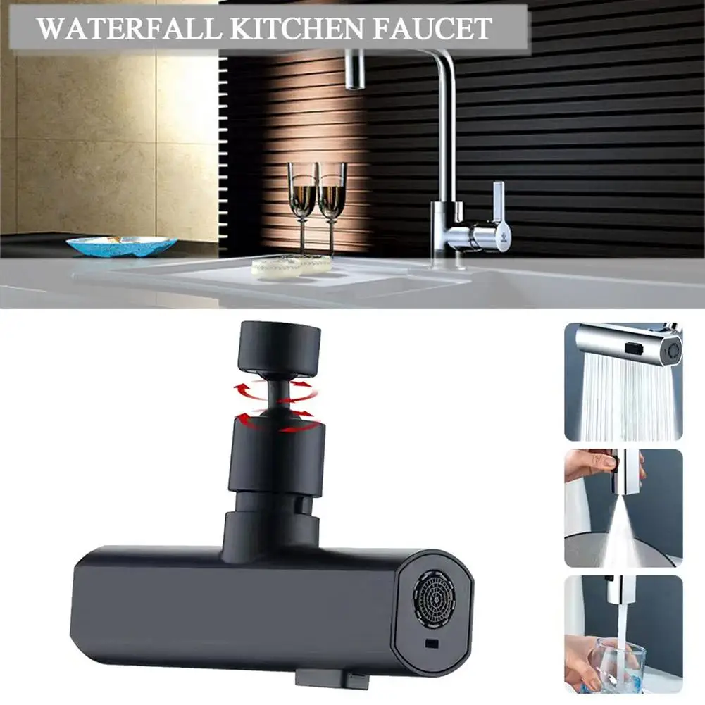 

180° Swivel Rotating Faucet Extender Universal Waterfall Extension Flow Bubbler 2 Swivel Faucet Aerator Water Nozzle Kitche S0Y2