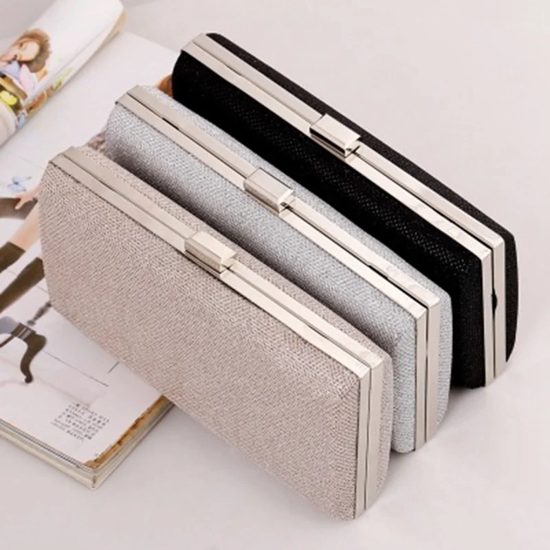 

2023 new bright scrub clutch bag evening party clutch bag handbag chain small box bag square hard shell handbag shoulder