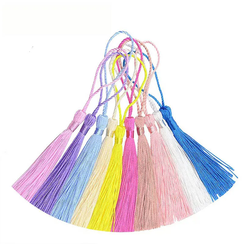 

30Pcs 13cm Hanging Rope Silk Tassel Fringe For Jewelry Making DIY Key Chain Earring Hooks Pendant Decoration Tassels For Crafts