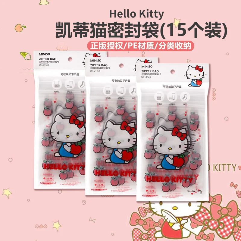 

Kawaii Cute Sanrio Hello Kitty Kuromi Mymelody Cinnamoroll Cartoon Food Grade Plastic Storage Bag Freshness Protection Package