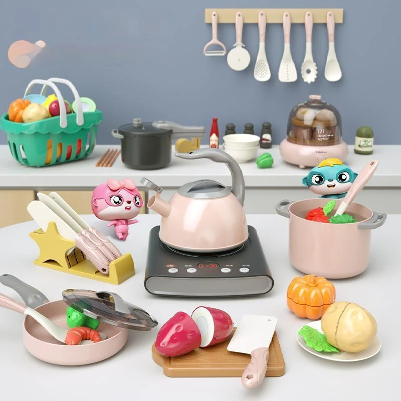 

Детские кухонные игрушки, имитация кухни, кухонная посуда с фруктами, кастрюля, Детский комплект для ролевых игр, детские игрушки для готовки, подарки