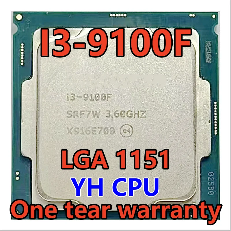 

i3-9100F i3 9100F SRF7W /SRF6N 3.6 GHz SRF7W /SRF6N Quad-Core Quad-Thread CPU 65W 6M ProcessorLGA 1151