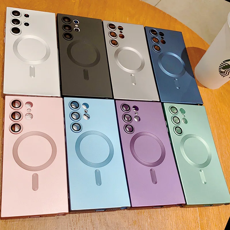 

Luxury Skin Feel Magnetic Wireless Charging Case For Samsung S23 ULTRA S22 PLUS S21 S20 NOTE 10 Plus For Magsafe Silicone Cover