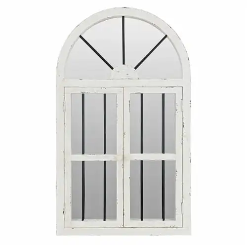 

Window Wall Mirror Cottage Chic White 42" x 25" by