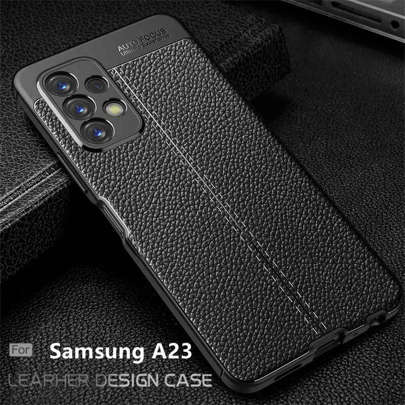 

For Samsung A23 Cover Case For Samsung Galaxy A23 A 23 Capas Shockproof Armor Back Soft TPU Leather For Fundas Samsung A23 Cover