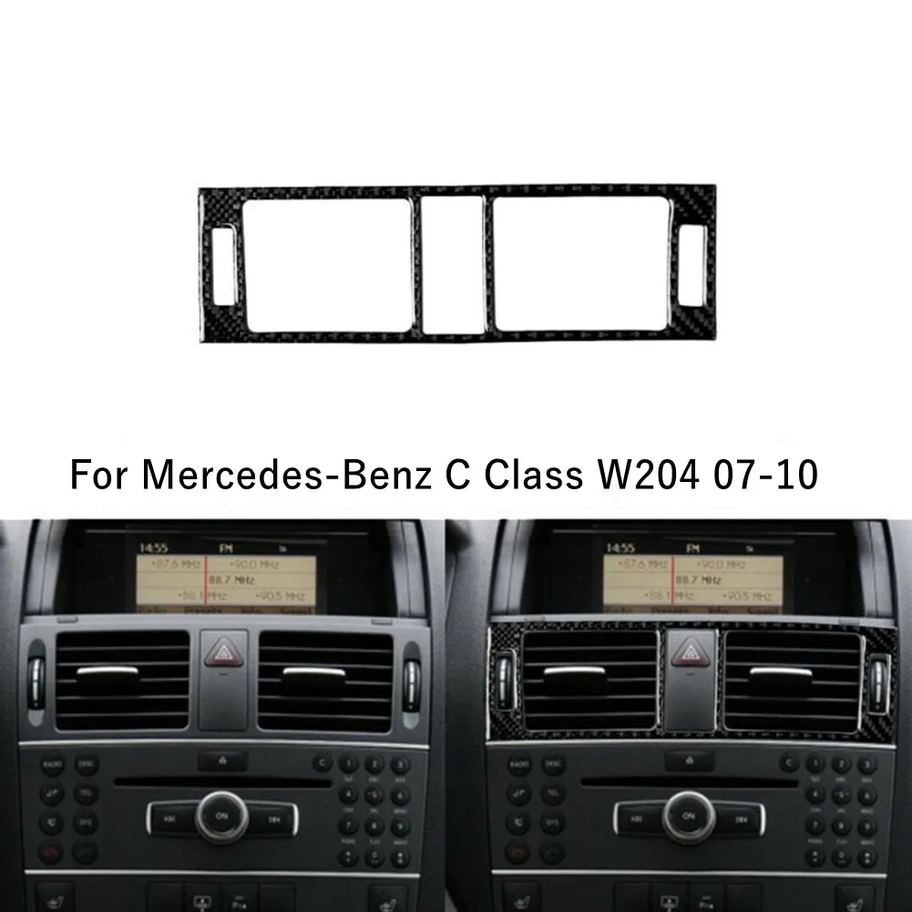 

Decor Strip Air Vent Decorative Carbon Fiber Black Carbon Fiber+epoxy Coating For Mercedes-Benz C Class W204 2007-10