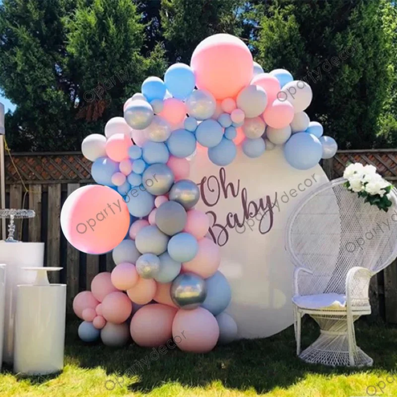 

127Pcs Baby Shower Boy Or Girl Pastel Macaron Pink Blue Ballon Lady Wedding Party Decoration Kids Happy Birthday Decor Supplies