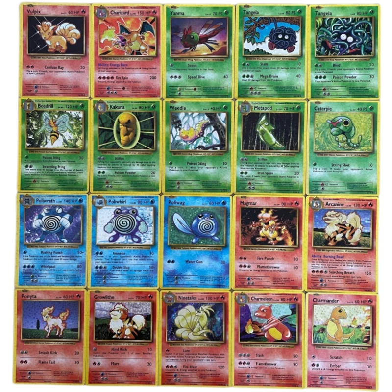 

60 шт./компл., Покемон первого поколения, Charizard Mewtwo Mew Pikachu Trainer, «сделай сам», флэш-карта, классика, коллекция аниме, открытки, игрушка в подарок
