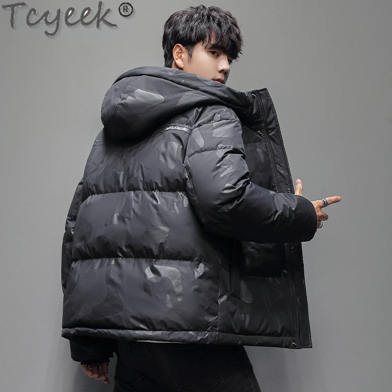 

Tcyeek Winter Jackets for Men Fashion Short Coat Men's Casual Down Jacket Men Hooded Duck Dowm Warm Jacket Chaquetas Hombre FCY