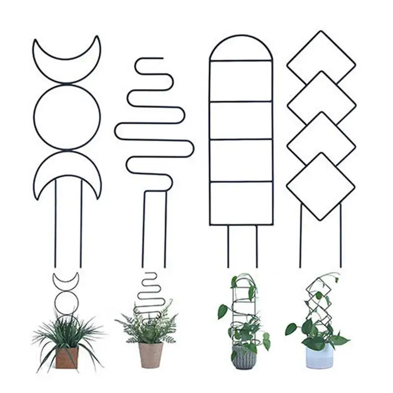 

Металлическая решетка для мини-дома, решетка для выращивания растений в горшке, 4 шт.