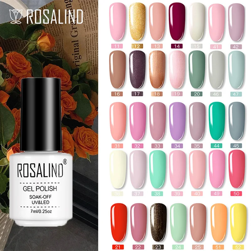 

Rosalind Hybrid Varnish Nail Polish Soak Off Enamel Semi Permanent Art Decoration Pure Macaron Professiona Top Coat UV Gel Nails