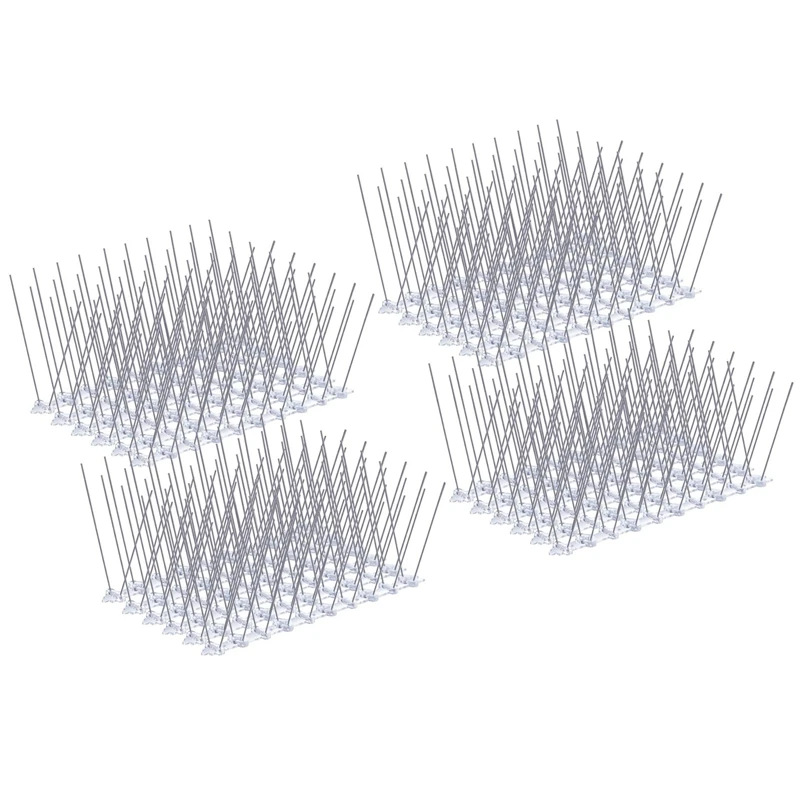 20 Pcs/Box Bird Spikes, Stainless Steel Bird Deterrent Spikes Cover For Fence Railing Walls Roof Yard