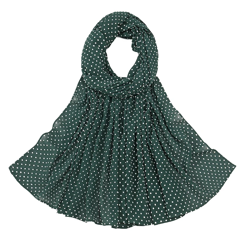 

Женский шарф в горошек, летний солнцезащитный длинный шарф, морской пляжный шарф, шали, накидка, бандана, мусульманский хиджаб, тюрбан, головная повязка