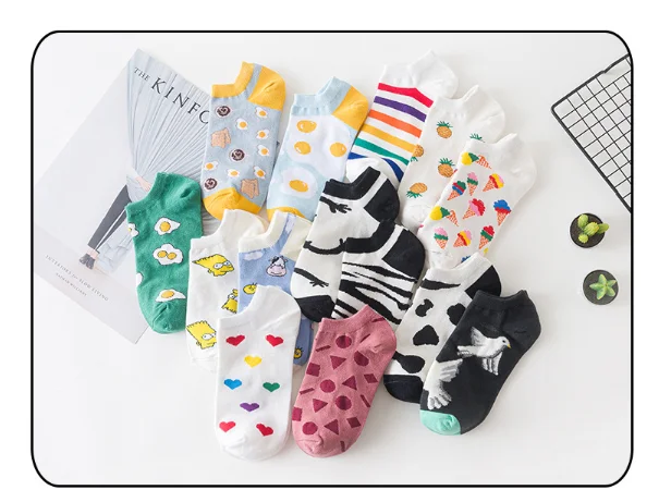 14pairs/lot! Wholesale 2022 Spring Summer New Women's Socks Cotton Breathable socks Loose Mouth Socks Korean Women Socks