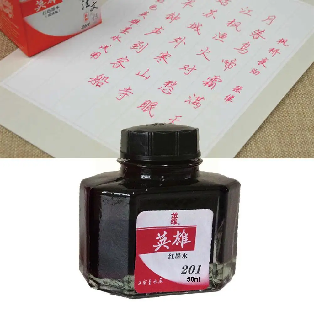 

50ml Red Blue Black Bottled Glass Pen Ink Smooth Writing Fountain School Student Ink Refill Stationery Office Supplies Pen H7m0