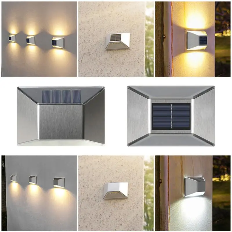 

Longer Endurance Solar Induction Lamps Stainless Steel Square Wall Lamp Energy Saving Low Power Consumption Solar Ambience Lamp
