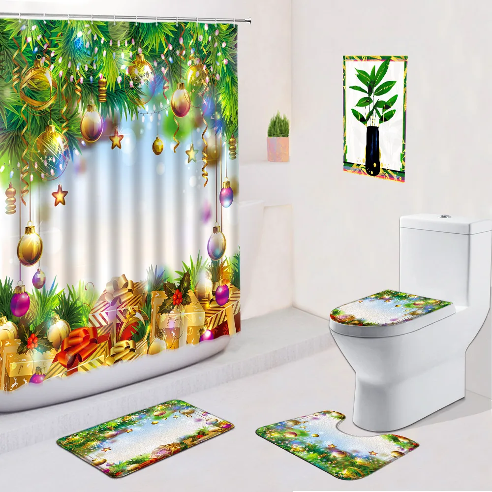 Тропический зеленый растений пальмовых листьев душ Шторы Фламинго цветок