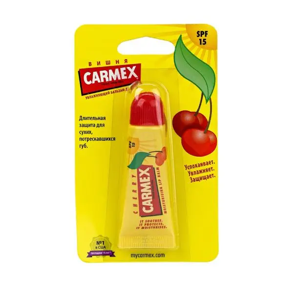 Бальзам Carmex (Кармекс) для губ солнцезащитный увлажняющий Cherry SPF15 10 г |