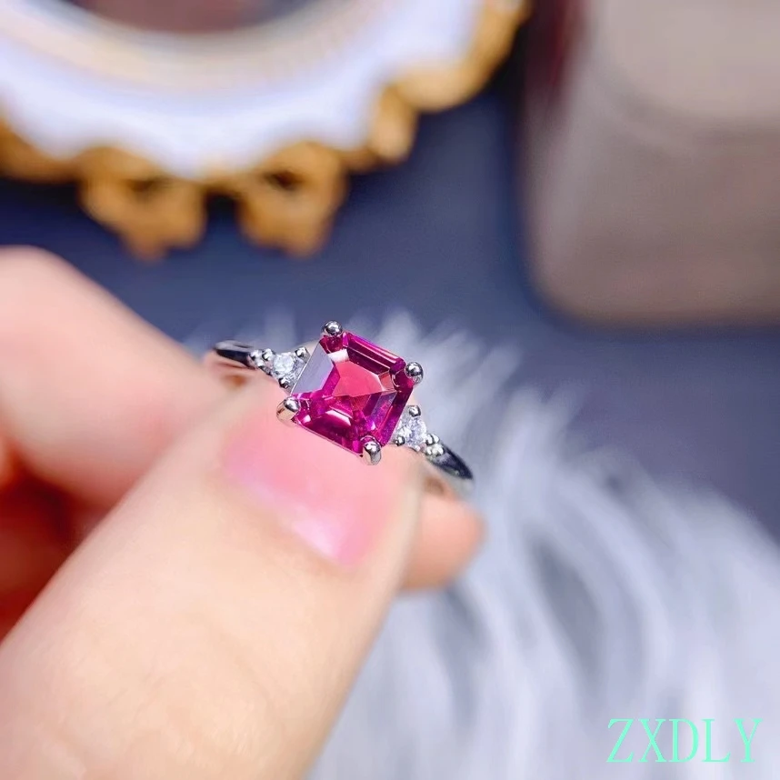 

Новинка 2022, кольцо с гранатом для женщин, Изящные Ювелирные изделия, реальное женское серебряное кольцо с натуральным драгоценным камнем, проверенный изысканный подарок