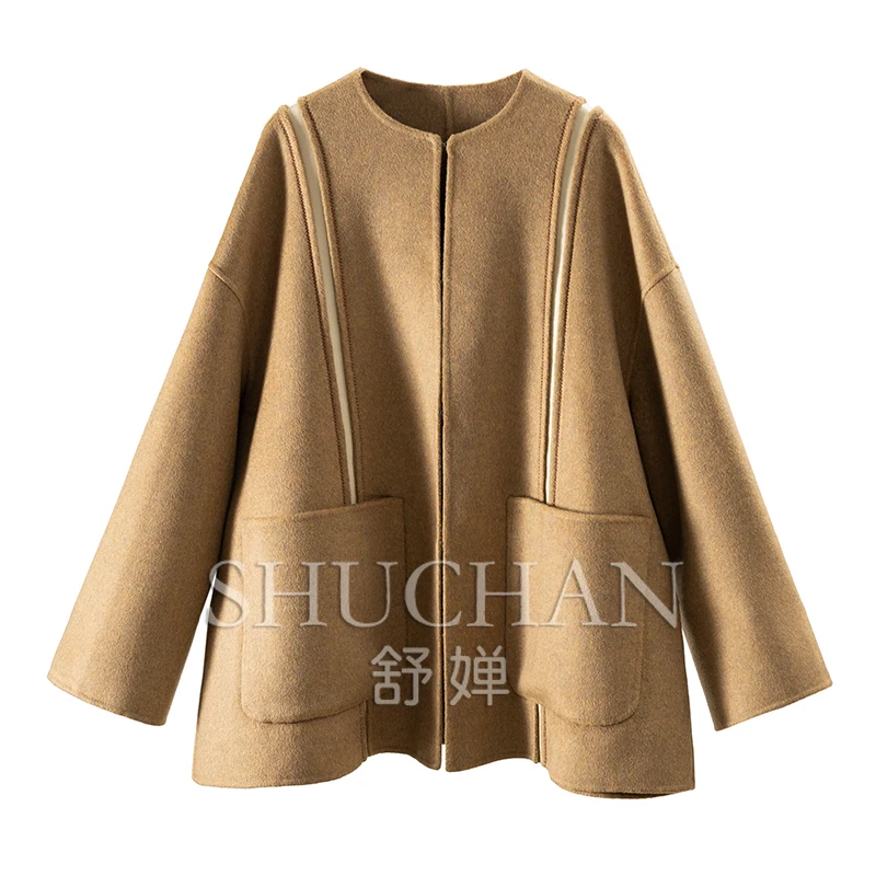 Женское кашемировое пальто из овчины зимняя куртка итальянской пряжи